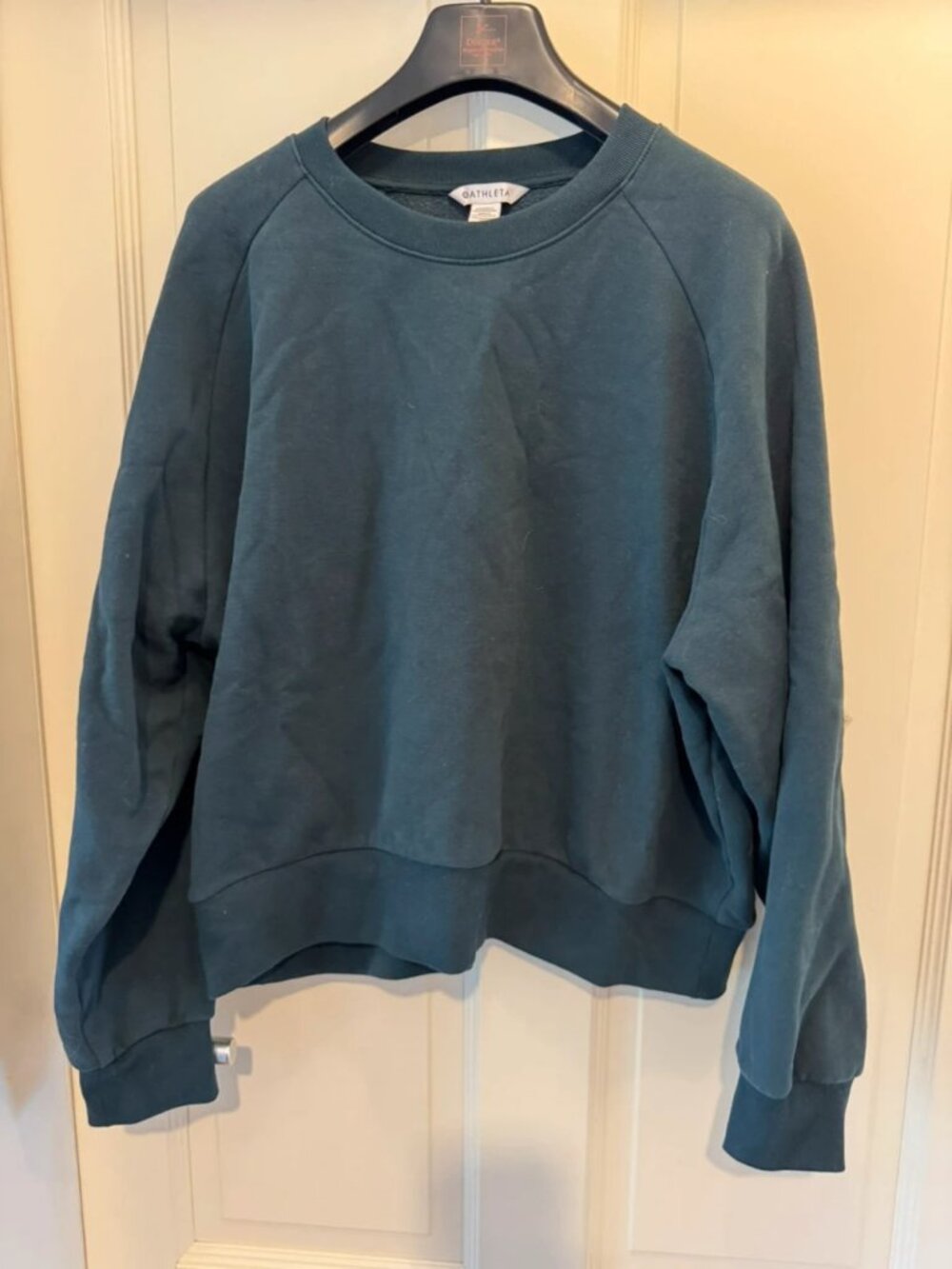 Women’s Dark Teal Crewneck Sweatshirt, Raglan Sleeves, Size XL